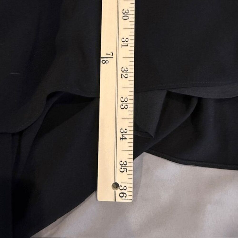 Halston Heritage Black Cut Out Cocktail Dress Sexy Asymmetric Hem Size 6 - Picture 13 of 15